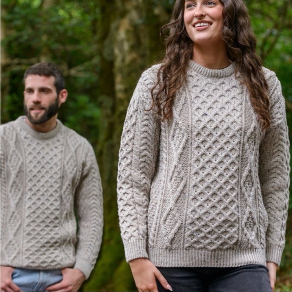 Aran Mor Irish Cable Knit Merino Wool  Sweater Pullover L